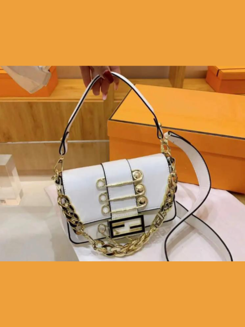 Replica Mini Brooch Baguette Brown Shoulder Bag