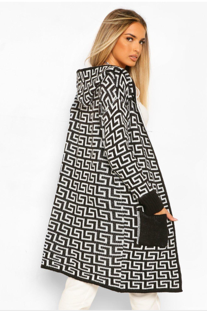 Replica Geo Trim Long Hooded Coat and Drawstring Pants Set