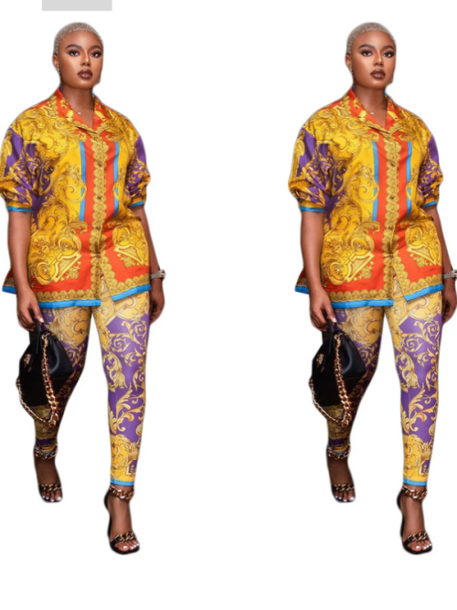 Replica 2 Piece Baroque Luxury Print Set