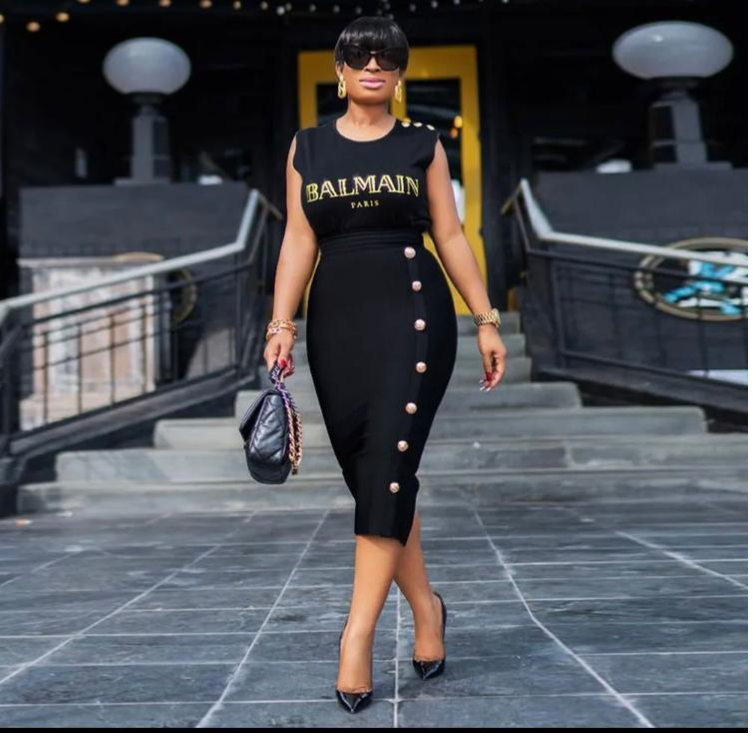 Replica Balmain Elegant Female Black Sexy Bodycon Dress