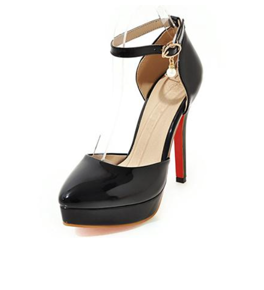 Replica Women's Closed Toe and Back Open Design Red-Bottom Heels