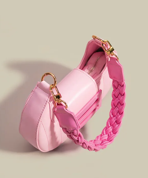Replica Niche Design Stylish Pink Crescent Bag